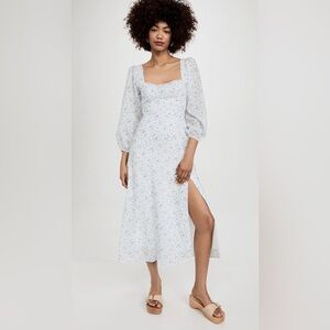 ASTR the Label Audette Dress in Blue White Daisy, Size M